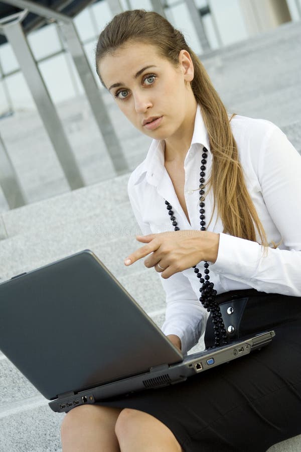 Business woman with laptop