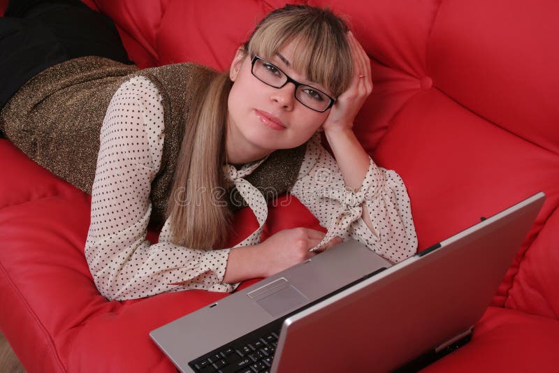 Business woman and laptop