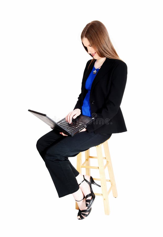 Business woman with laptop.