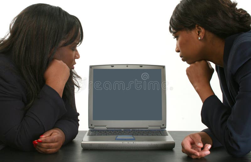 Business Woman Looking At Laptop