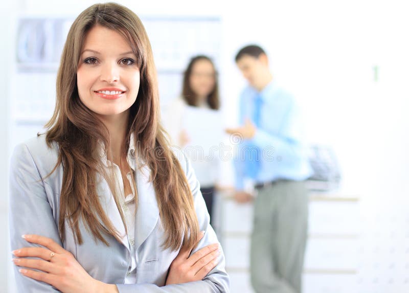 Business woman in office royalty free stock image