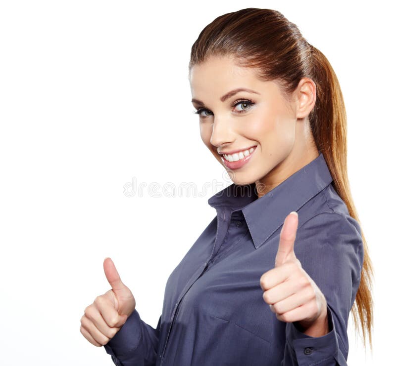 Business woman with ok hand sign