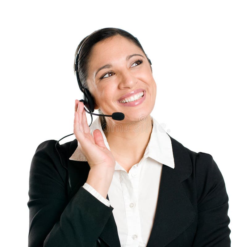 Business woman operator with headset