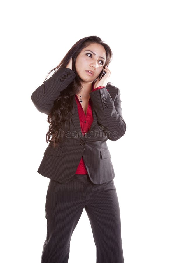 Business woman on phone worried