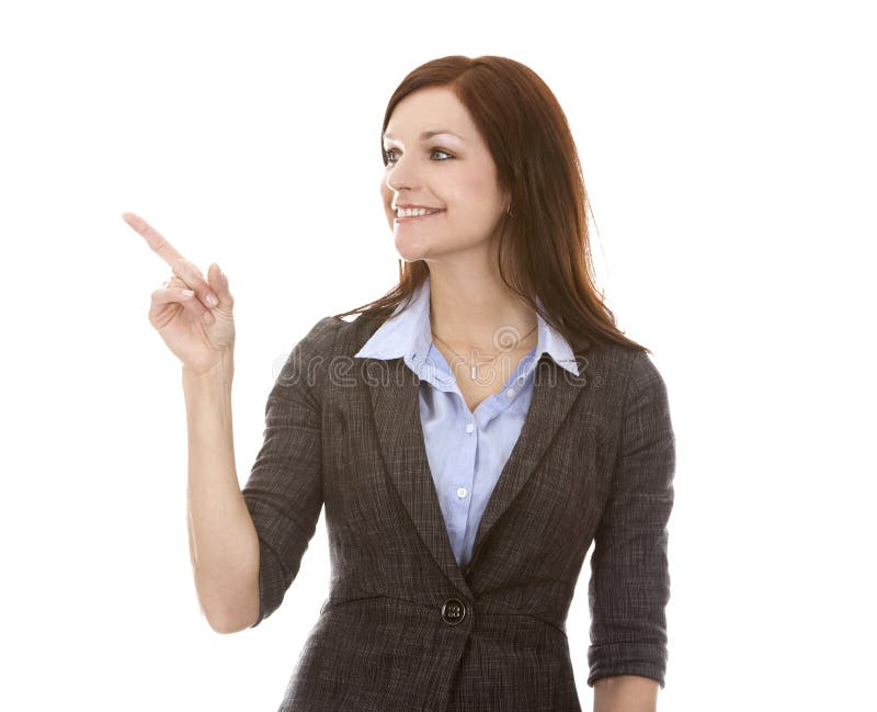 Business woman pointing stock photo. Image of caucasian 23938224