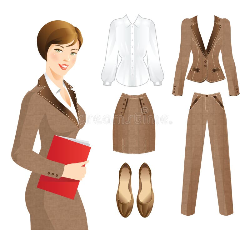 Business woman or professor in tweed suit.