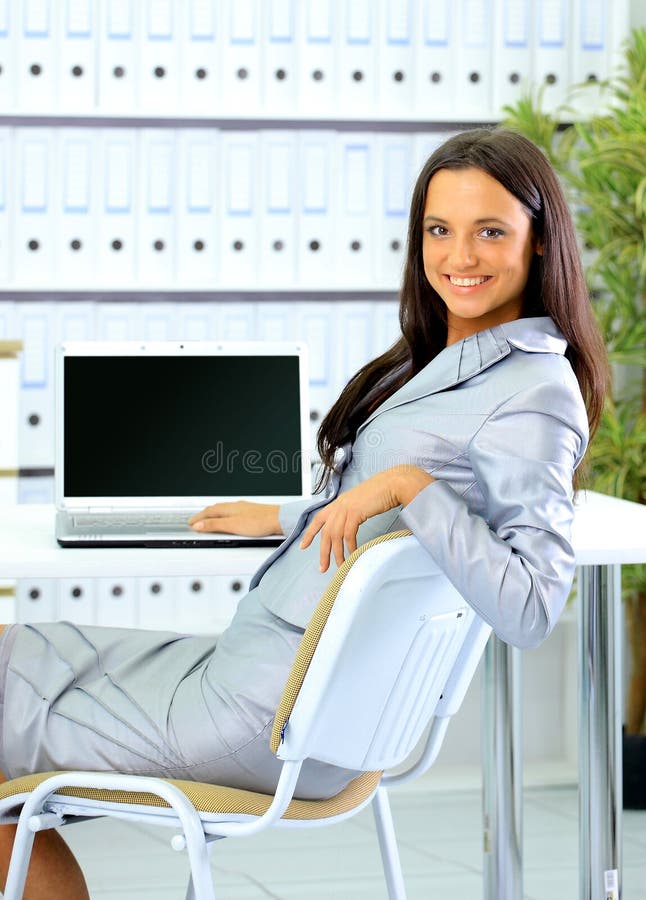 Business woman showing stock images