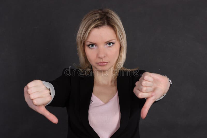 Business woman showing a gesture