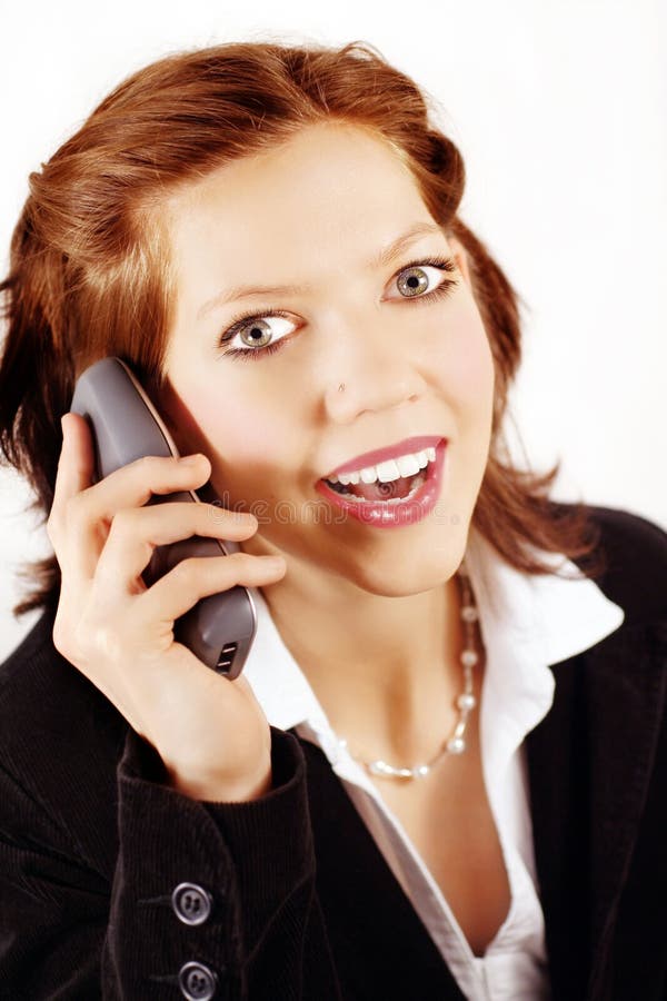 Business woman with telephone
