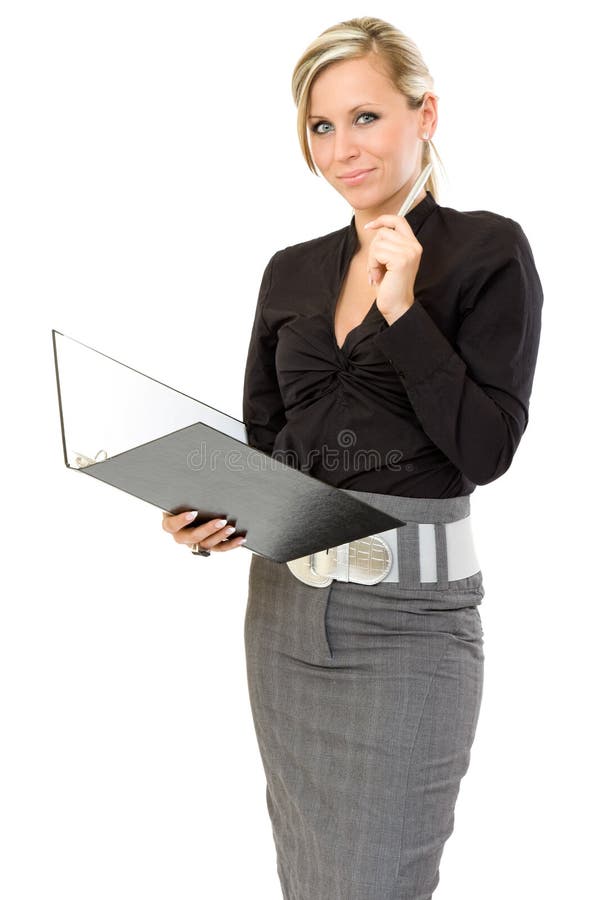 Business woman thinking royalty free stock photos