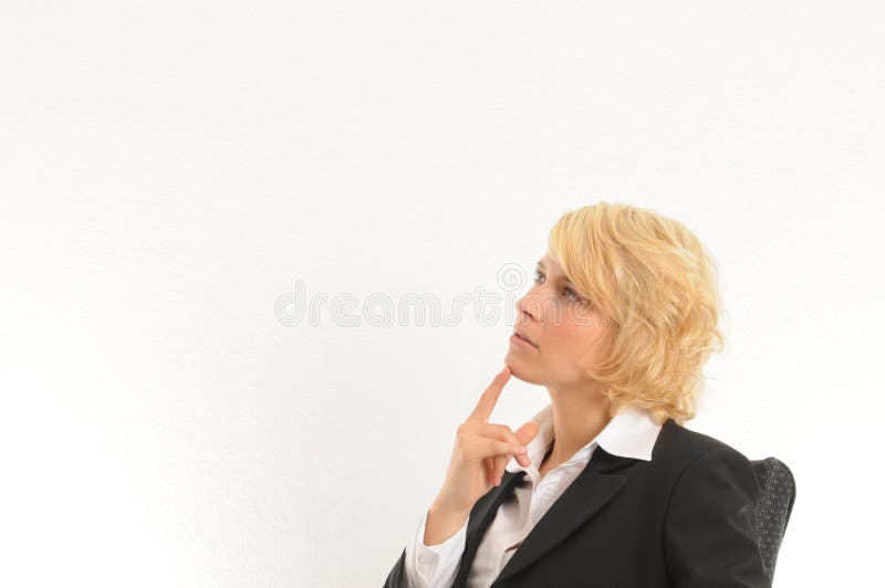 Business woman thinking