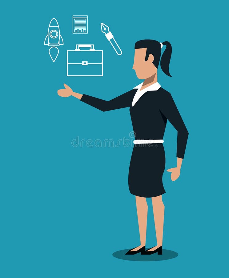 Business woman with tools royalty free illustration Business woman with tools royalty free illustration