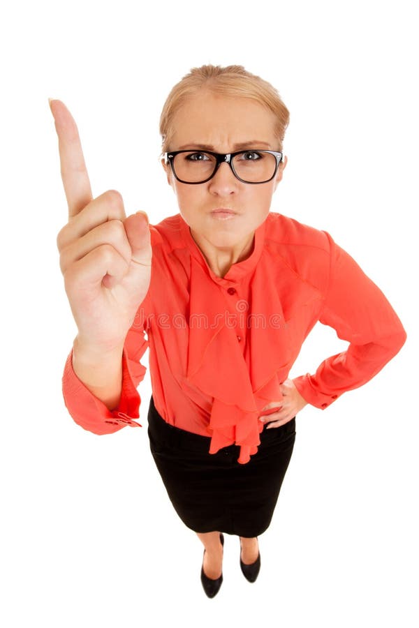 Business Woman Wagging Her Finger Stock Image - Image of hand