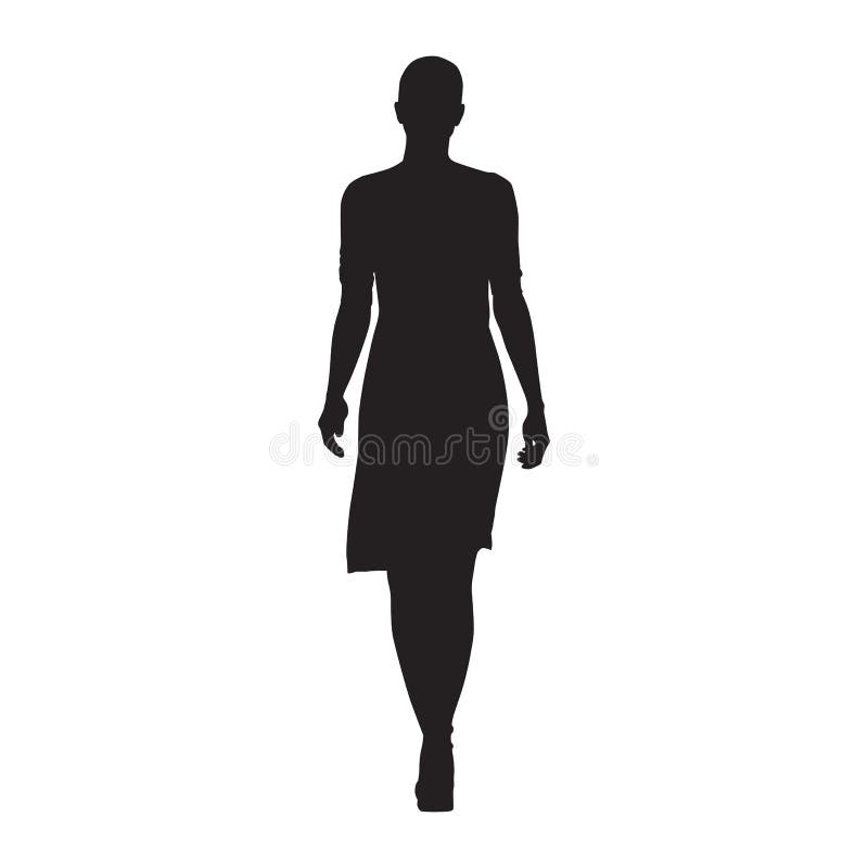 Business Woman Walking, Isolated Vector Silhouette, Front View Stock Vector  - Illustration of black, full: 118237733
