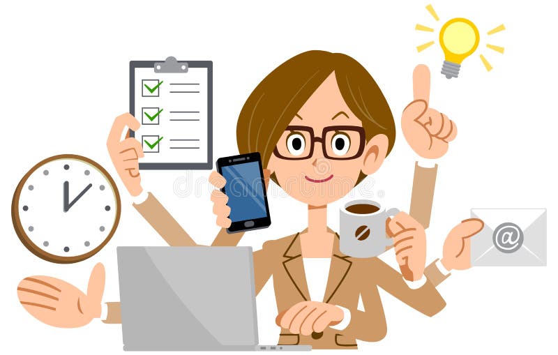 Woman Multitasking Stock Illustrations â 1,351 Woman Multitasking ...