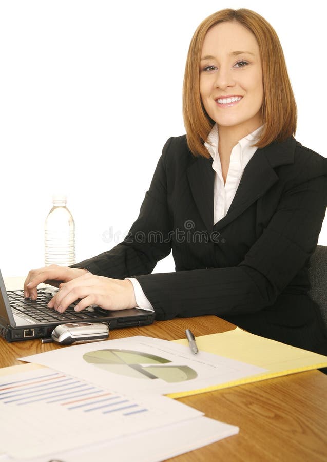 Business Woman Working With Computer