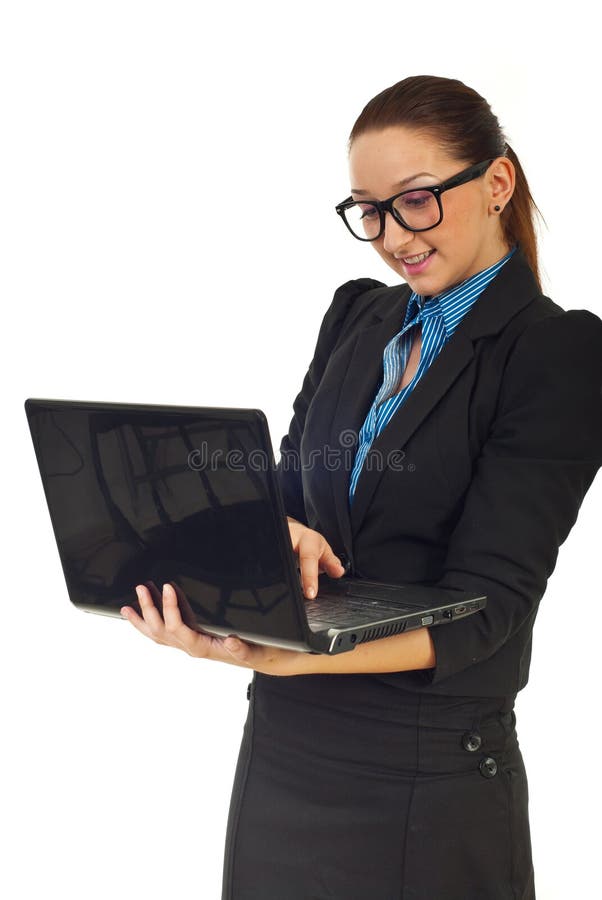 Business woman working on laptop stock image Business woman working on laptop stock image