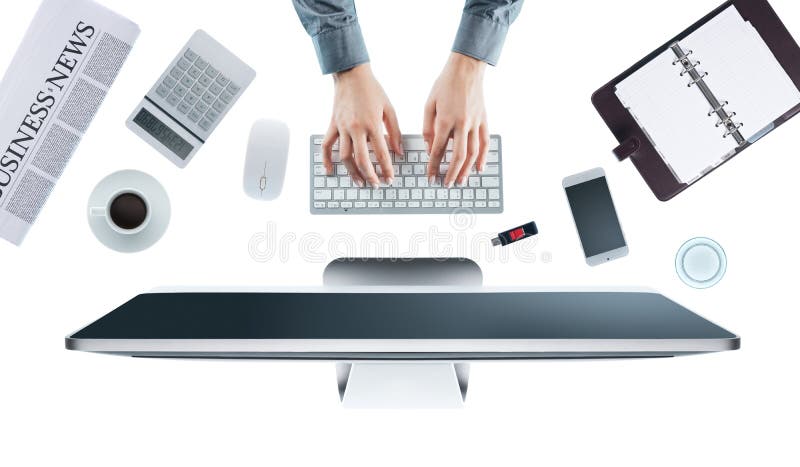 Business woman working at office desk royalty free stock photo Business woman working at office desk royalty free stock photo