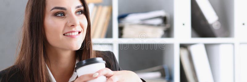 Business woman at workplace in office portrait stock photo Business woman at workplace in office portrait stock photo