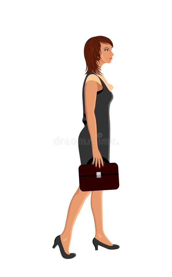 Business women with case