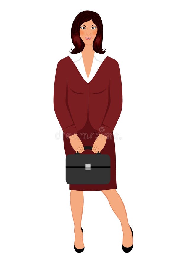 Business women with case isolated