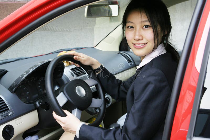 Business women with her car