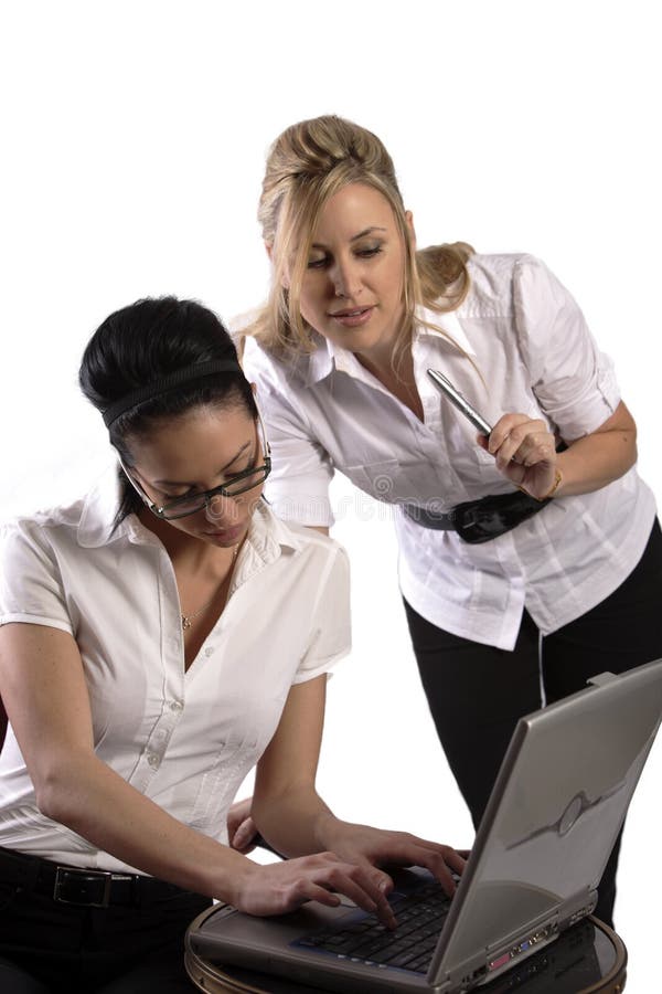 Business women working on laptop