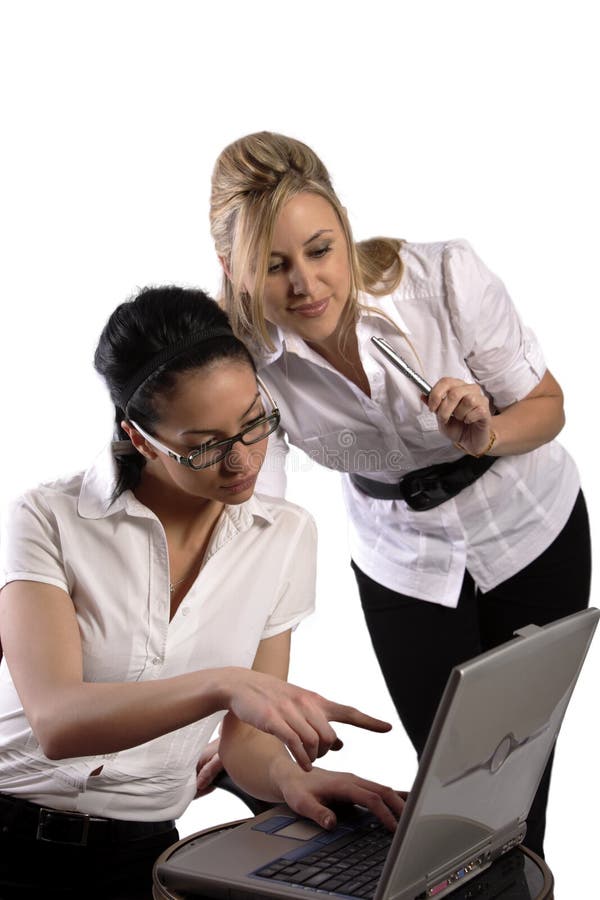 Business women working on laptop