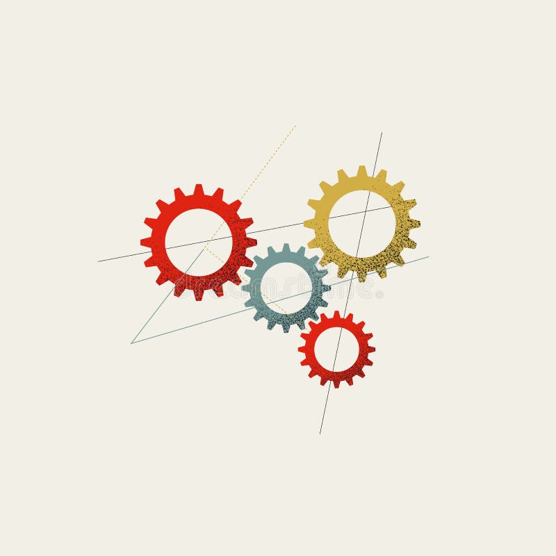 Business workflow and process automation vector concept. Industry, engineering, technology symbol. Minimal illustration stock illustration