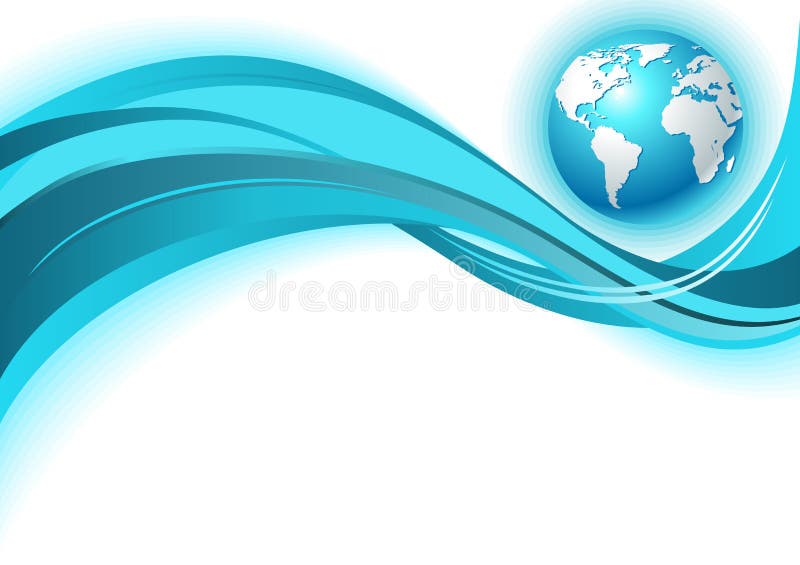 Business world map wave background