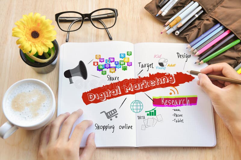 Business write about digital marketing royalty free stock photos Business write about digital marketing royalty free stock photos