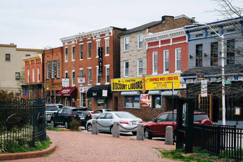 Businesses at O`Donnell Square, in Canton, Baltimore, Maryland