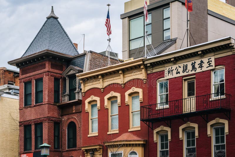 Businesses on 6th Street in Chinatown, in Washington, DC Editorial