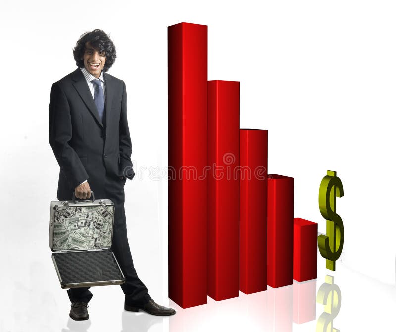 Businessman with 3d graphic