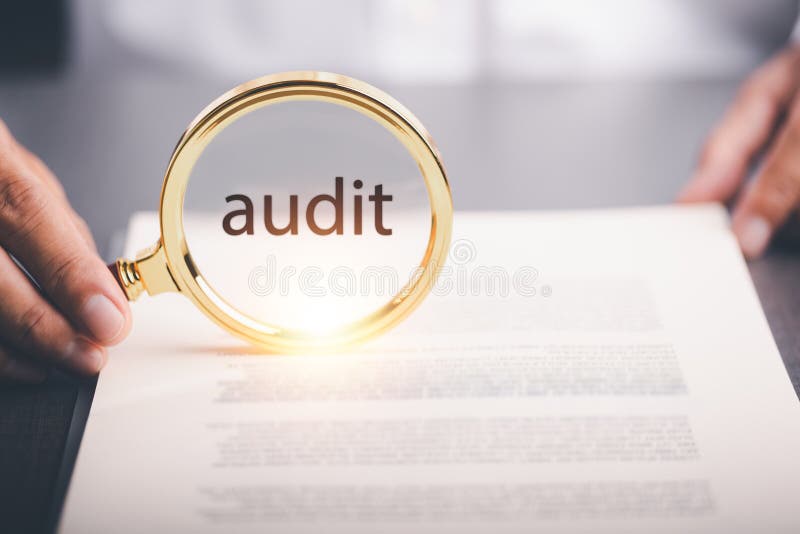 Businessman Audit Documents with a Magnifying Glass, Quality Assessment