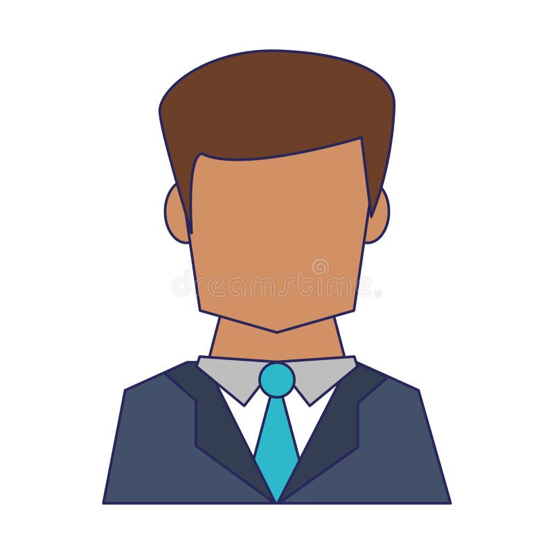 Businessman Avatar Faceless Profile Blue Lines Stock Vector Illustration Of Profile Happy 