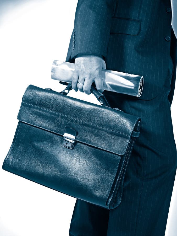 Businessman with bag stock image. Image of adviser, hustle 7397739