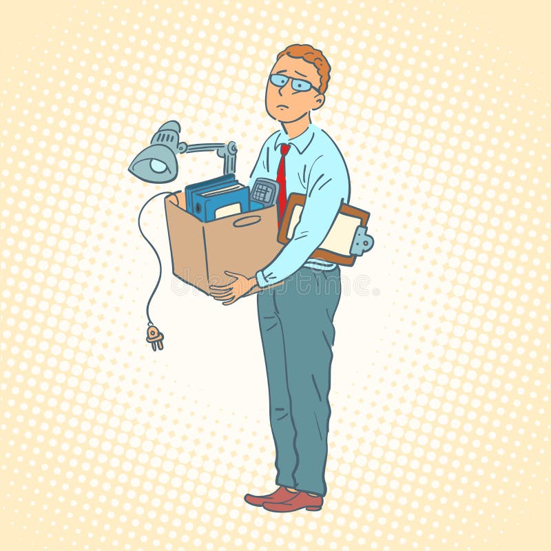 Businessman with box moving office