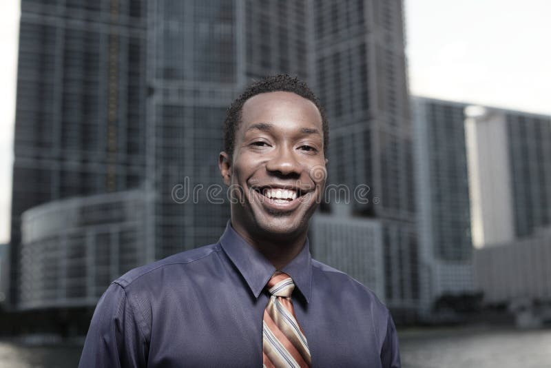 Businessman and buildings