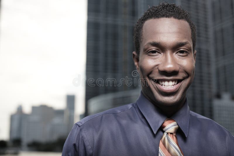 Businessman and buildings