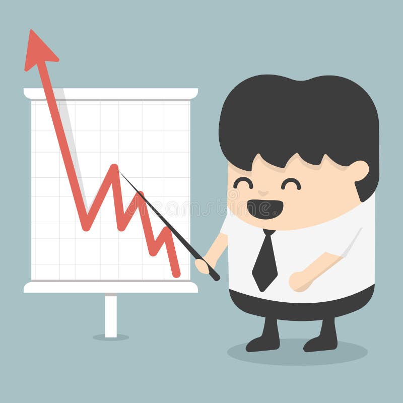Businessman with business growing graph royalty free illustration