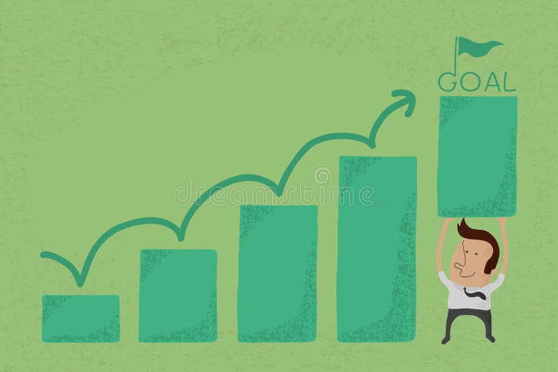 Businessman with business growing graph vector illustration