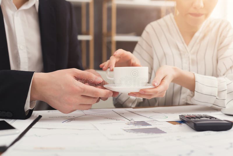 Businessman and businesswoman working in office interior royalty free stock photos Businessman and businesswoman working in office interior royalty free stock photos