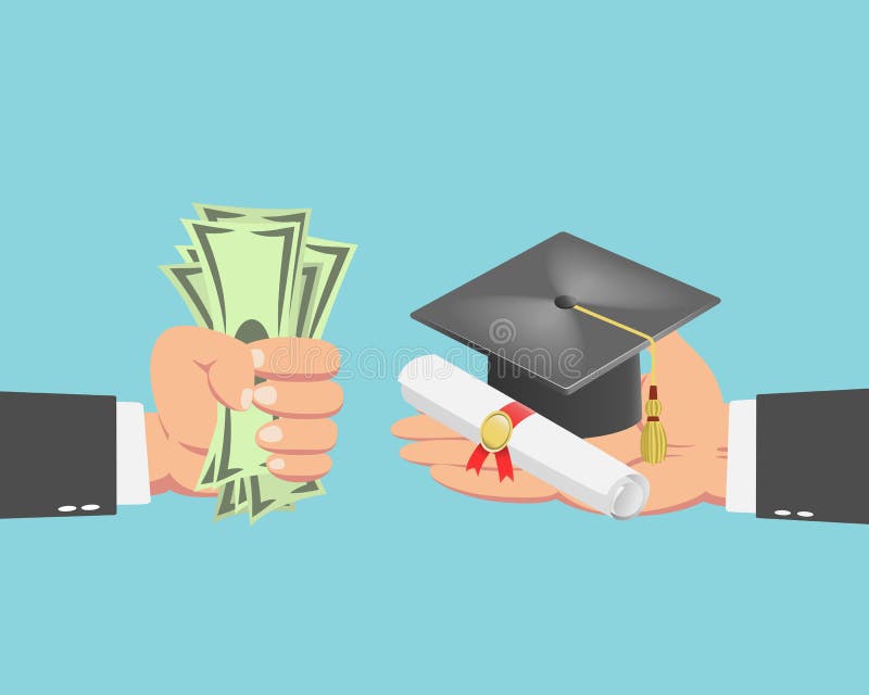 Download Businessman Buying A Graduation Cap And Diploma Scroll ...