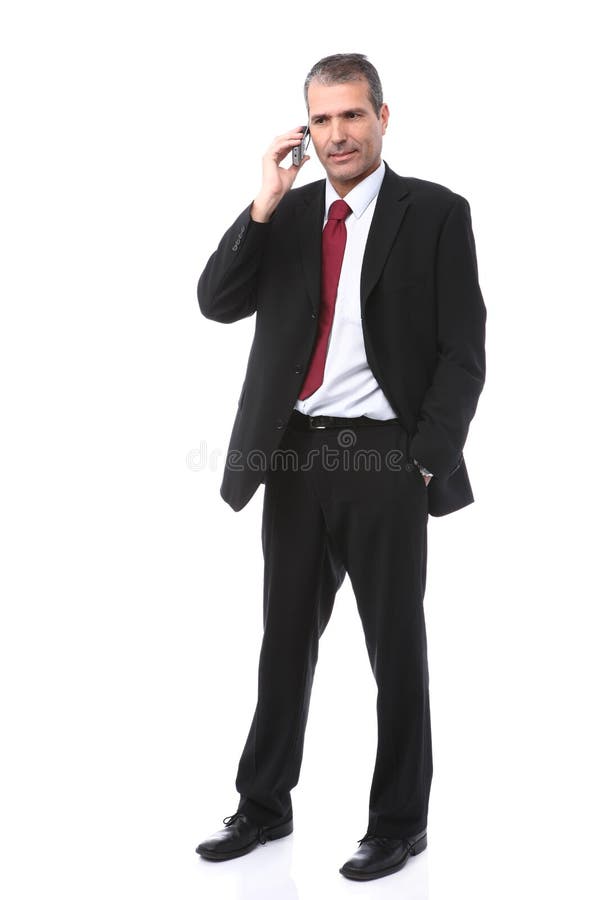 Businessman calling on mobile phone