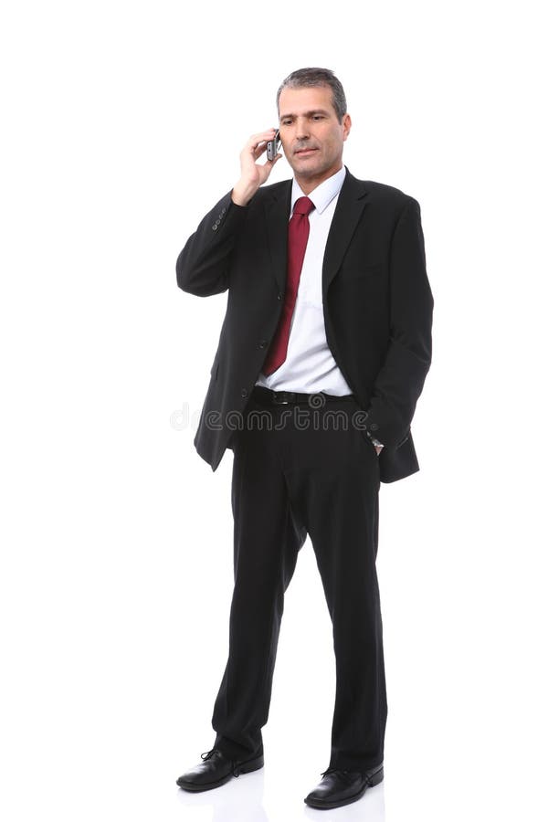 Businessman calling on mobile phone