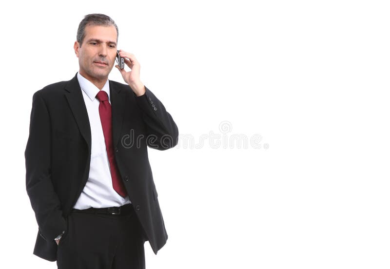 Businessman calling on mobile phone