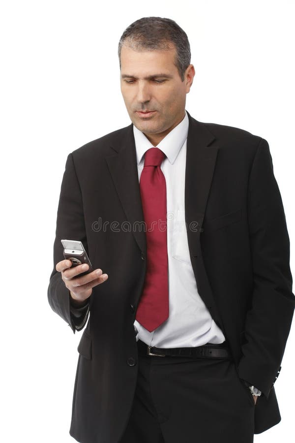 Businessman calling on mobile phone