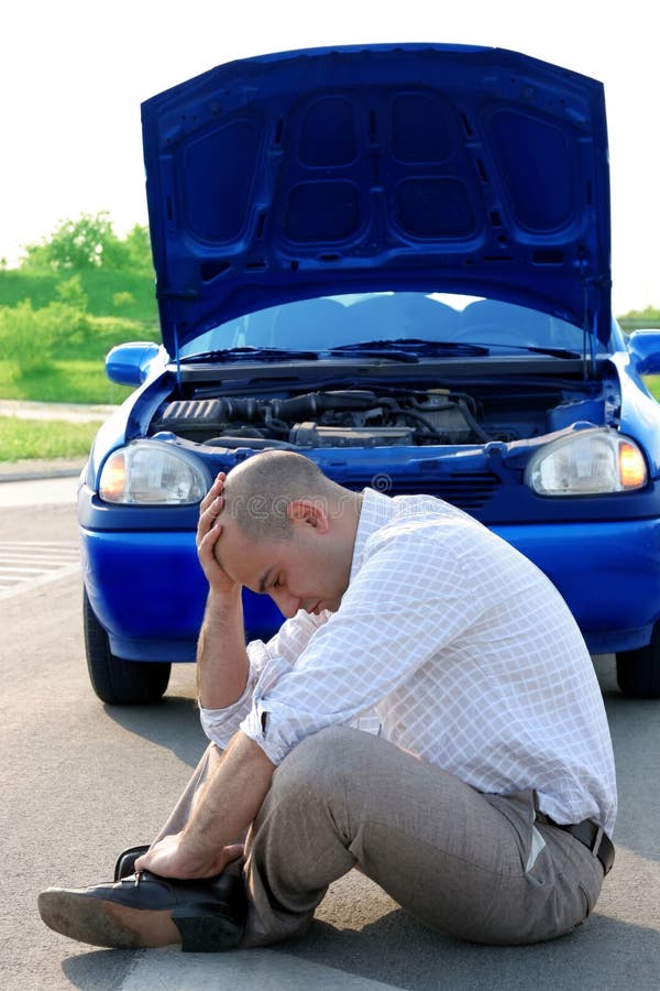 Businessman and car