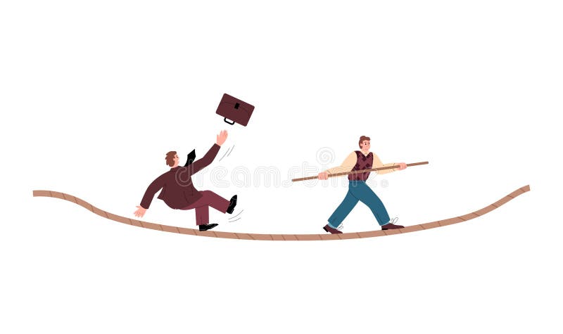 https://thumbs.dreamstime.com/b/businessman-carrying-pole-to-balance-rope-flat-vector-illustration-isolated-white-background-male-character-suit-falls-242469076.jpg